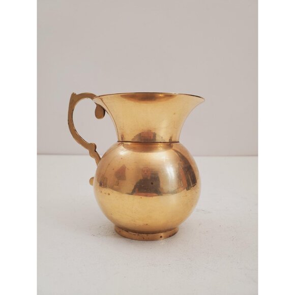 vintage brass vase - vintage brass vase - brass vase with handle - vintage brass - Picture 8 of 10
